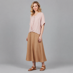Damen Twist-Bluse mit V-Ausschnitt | Strukturierter Leinen-Look